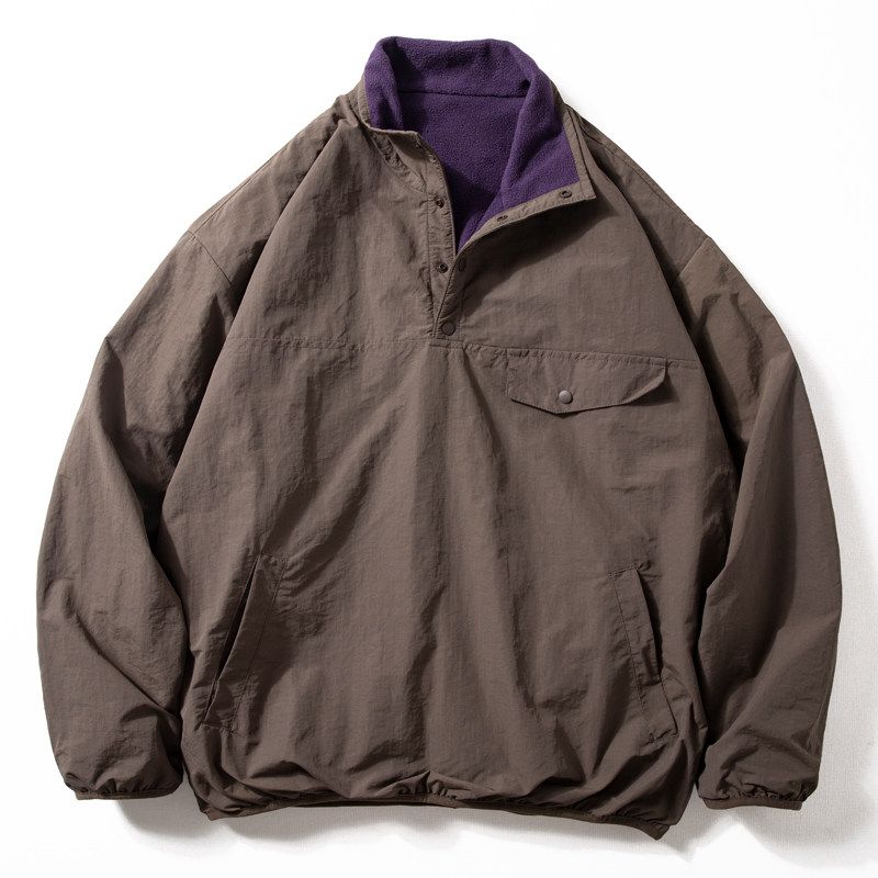 Double-Sided Wear Fall and Winter Fleece-lined Half Loose Zip Outwear
