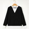 Women's Casual Loose Colorblock Round Neck Long Sleeve Twisted Stripe Sweatshirt