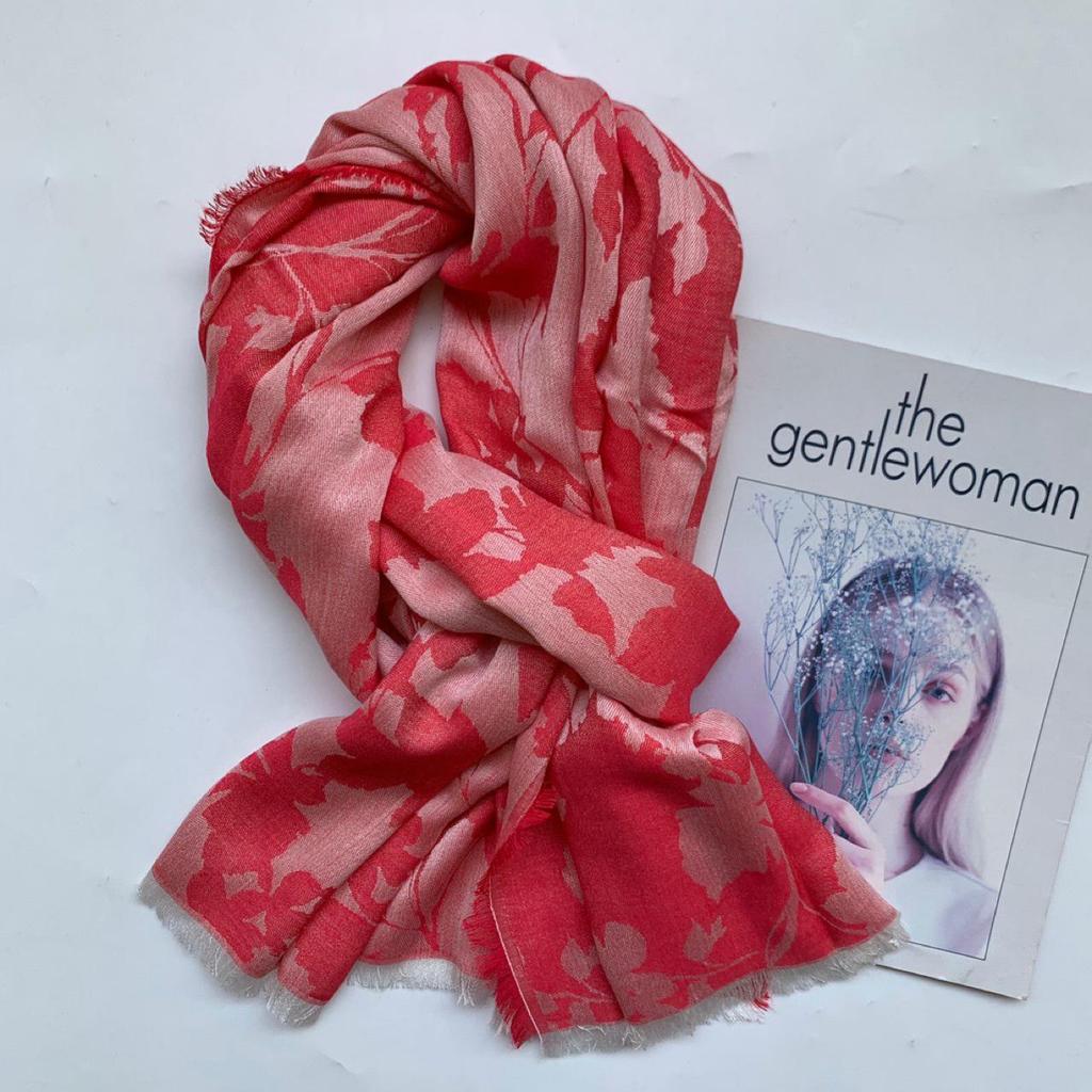 Elegant Floral Jacquard Woven Scarf Shawl for Europe and America