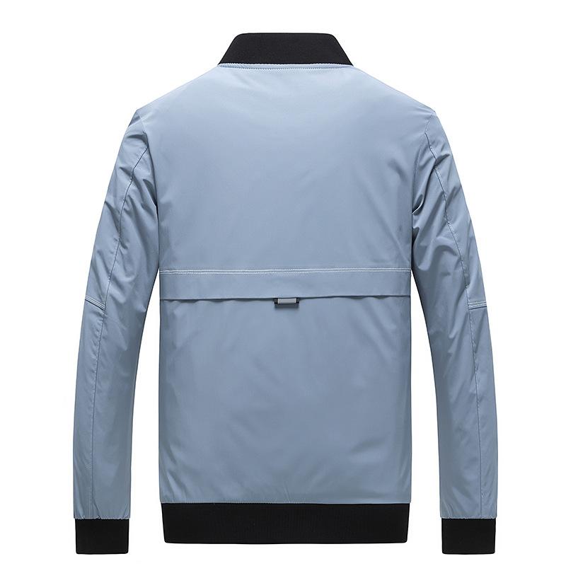 Herren Herbst Casual Business Koreanischer Stil Slim-fit Stehkragen Jacke Einfarbig Schlichte Dünne Jacke Herren