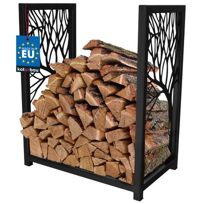 Kotarbau® Firewood Stand For Fireplace Steel Metal Decorative Loft Tree Black 50 X 30 X 60 Cm