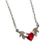 Gothic Heart Devil Wing Pendant Necklaces Love Pendant Chokers Alloy Material Party Jewelry Gift for Women Girlfriends
