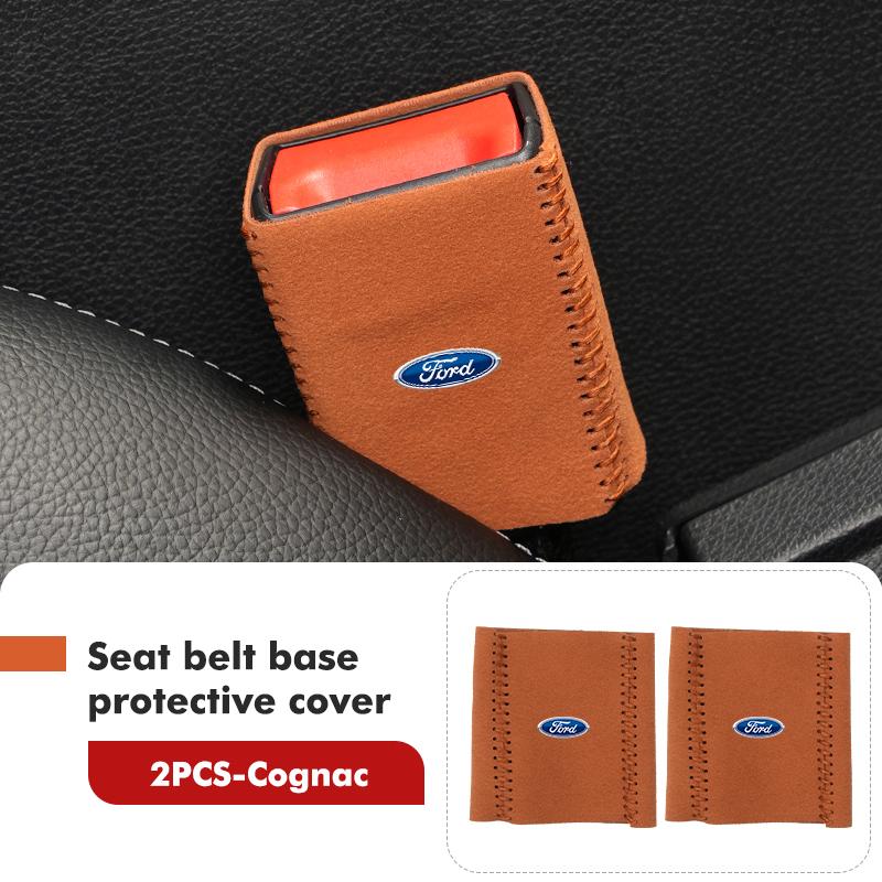 For Ford Car Seat Belt Buckle Clip Protector Suede Anti-Scratch Cover Auto Accessories Escort KA Flex Everest KA Expedition
