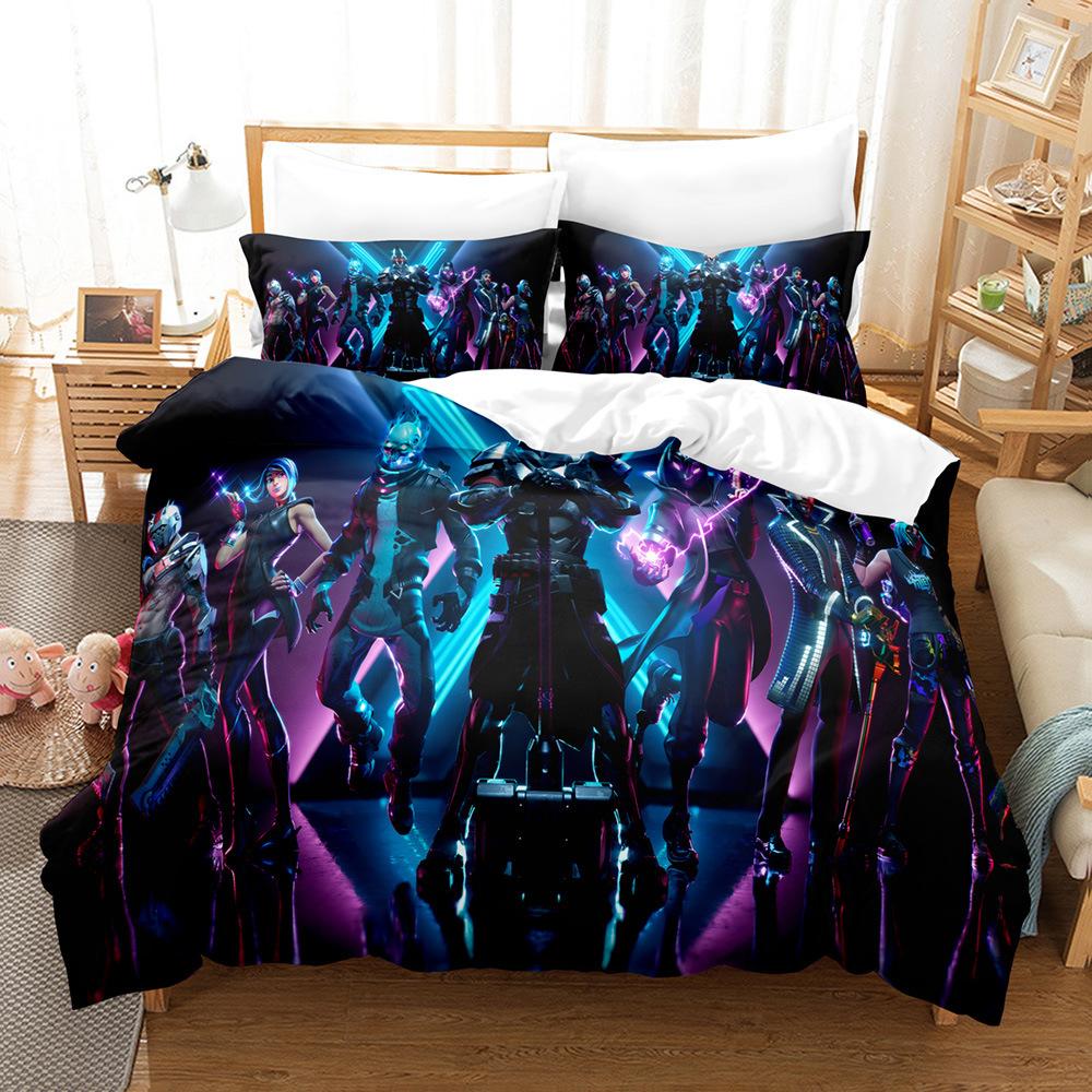 Juego DE cama DE dibujos animados 3D DE Anime, edredón DE fibra ultrafina y funda DE almohada, tamaño completo, secado rápido, decoración del hogar, AU/US/UK/DE