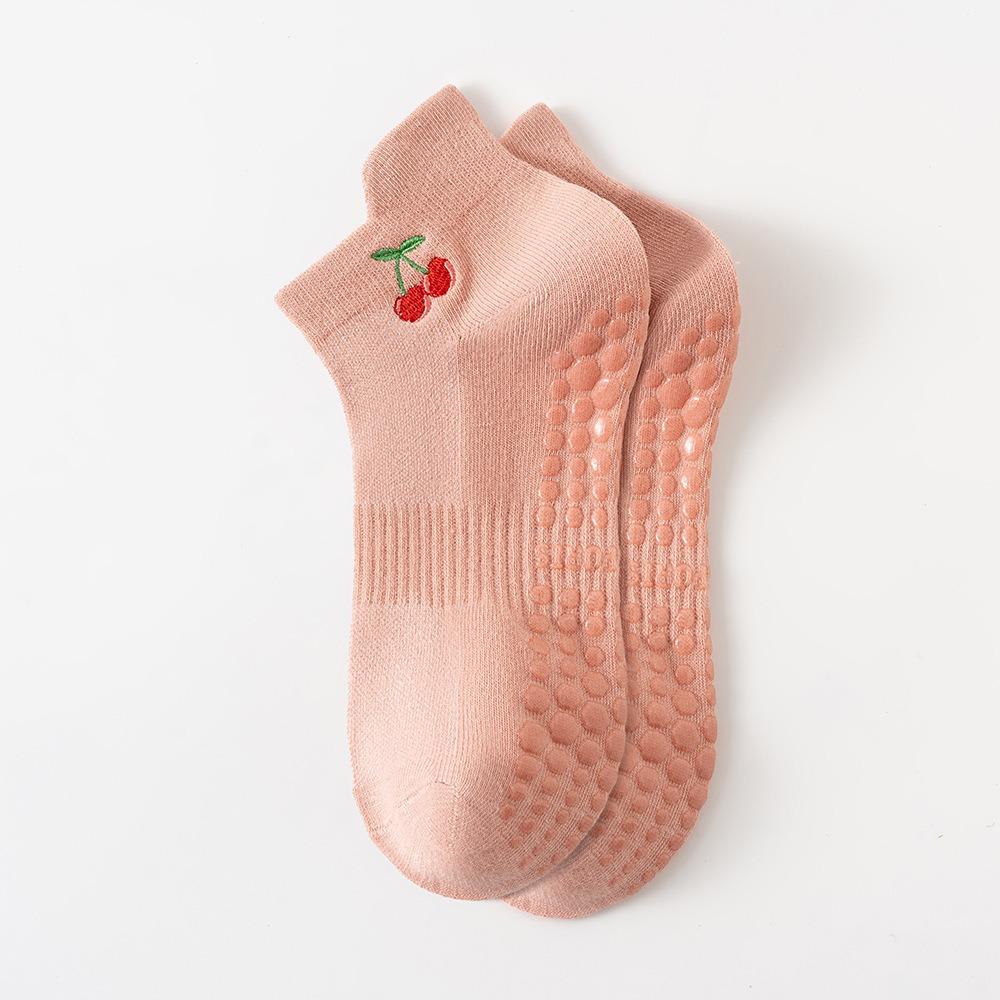 Cotton Yoga Socks Harajuku Street Short Socks New Cherry Embroidery Socks