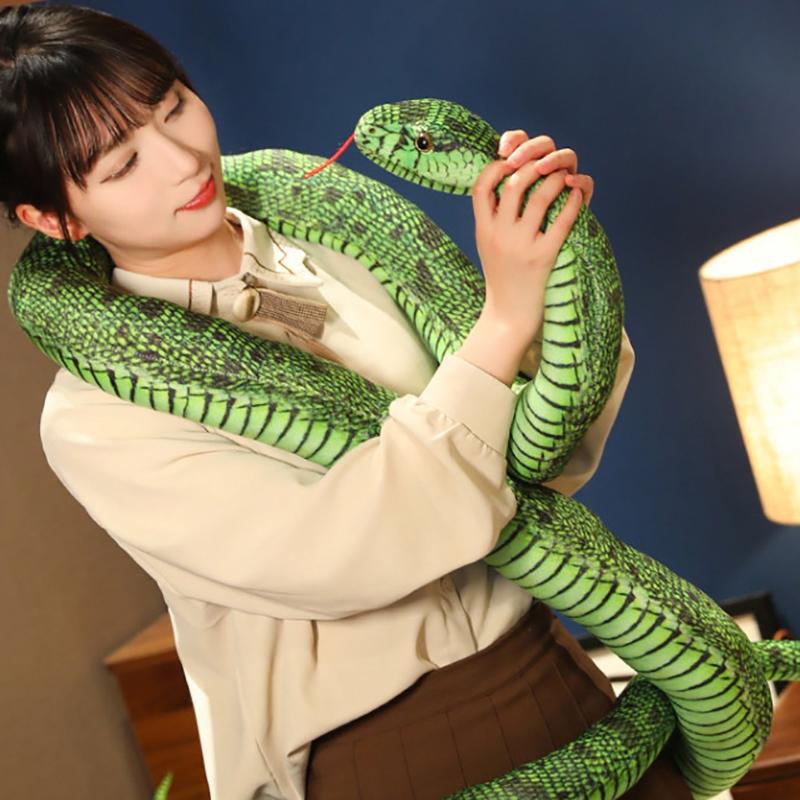 Künstliches Python-Plüschtier, lange Schlange, gelb, orange, grün, Python-Plüschtier, zum Dekorieren des Hauses, Weihnachtsdekoration
