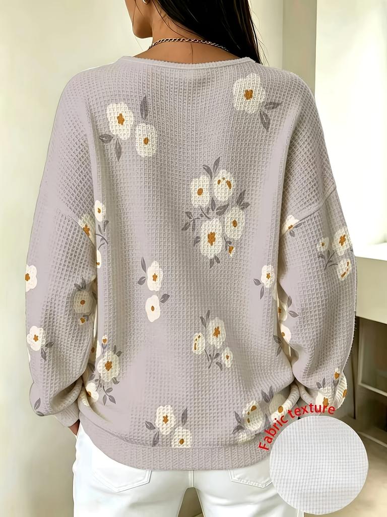 Fashion gradient striped waffle button hoodie