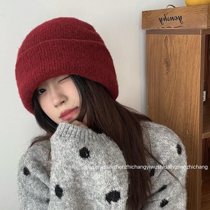 Women's Super Soft Knitted Beanie - Solid Color, Windproof, Winter Warm Wool Hat for Cold Weather.