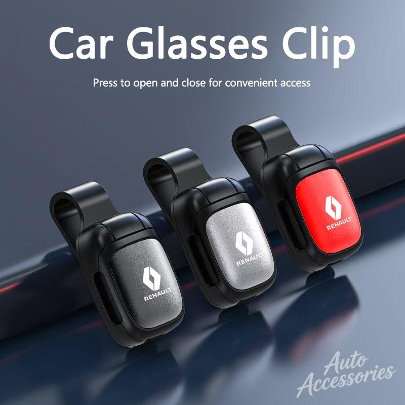 Alloy Sun Visor Car Glasses Clip Sunglasses Holder Universal Auto Eyeglasses Clip For Renault Megane RS Clio ZOE Captur Twingo T444