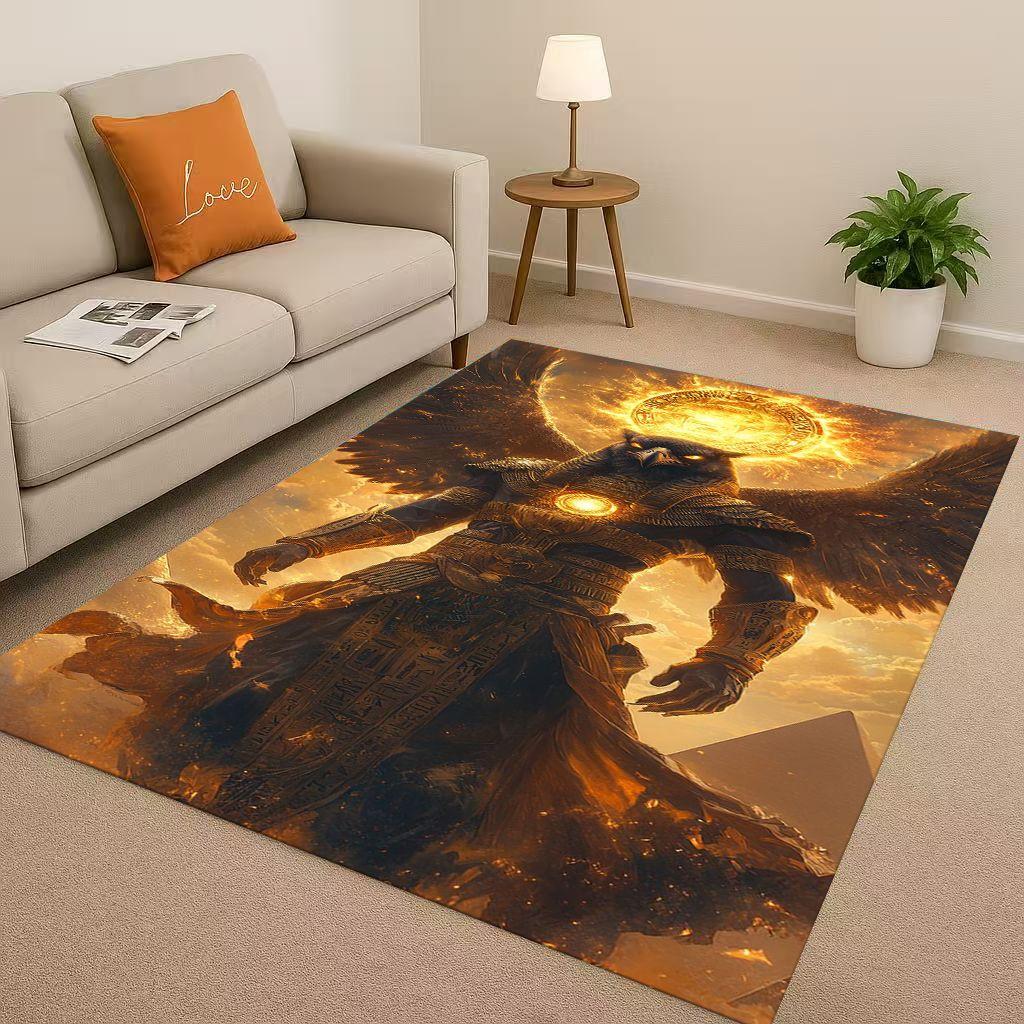 Dead God Anubis Pharaoh Ancient Egypt Cartoon Living Room Non-Slip Area Rug Carpet for Bedroom Playroom Sofa,Home Decor Doormat