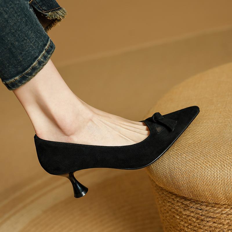 Fashion 2025 New Fashion Women Pumps Shoes Chunky High Heels Spring Elegant Summer Pointed Toe Casual Shoes Woman Black Green Size 34-40