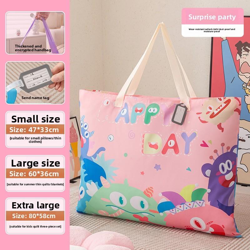 Cartoon Toddler Quilt Storage Bag With Waterproof Oxford Fabric For Kids Bedroom And Travel Use
