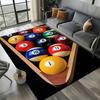 Billiard Gaming Black Pool 8 Ball Area Mat for Toilet Kitchen Sofa Chairs Living Room Decoration Non-Slip Washable Rug