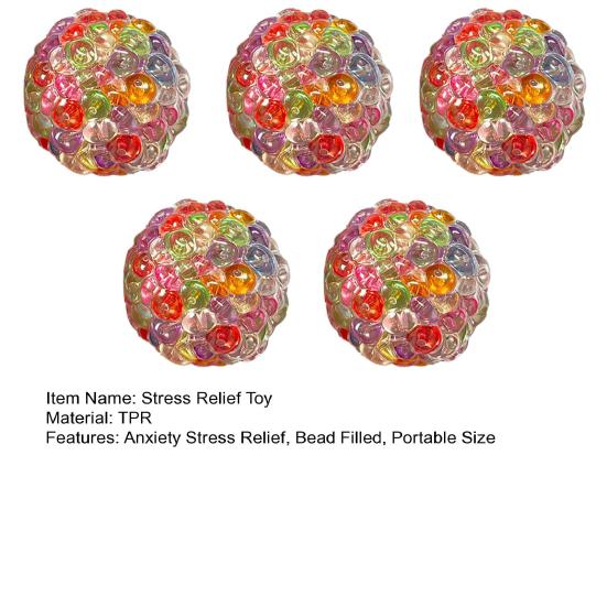 2/3/5 Piezas Pelota Antiestrés Rellena de Cuentas Alivio de la Ansiedad y el Estrés Bola con Cuentas Juguete para Apretar Portátil Viaje Bola Suave de TPR Texturizada Juguete Sensorial Fidget