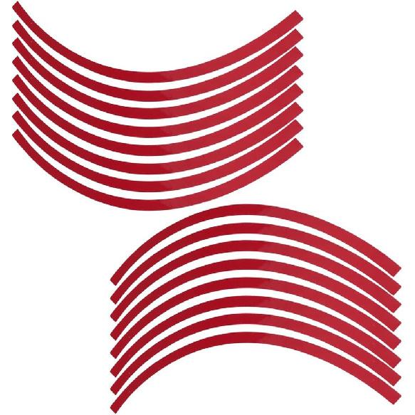 

Car Rim Strip, 16 Pieces Universal Reflective Pinstripe Adhesive Strips for Wheel(Red)