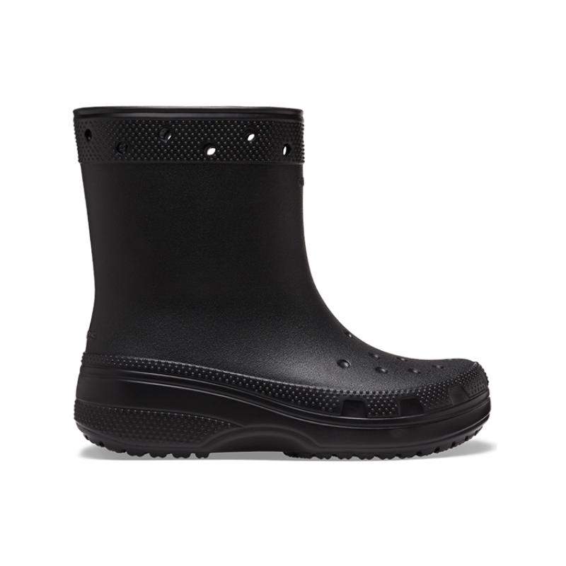 Crocs Flat Heel Short Boots Unisex Black
