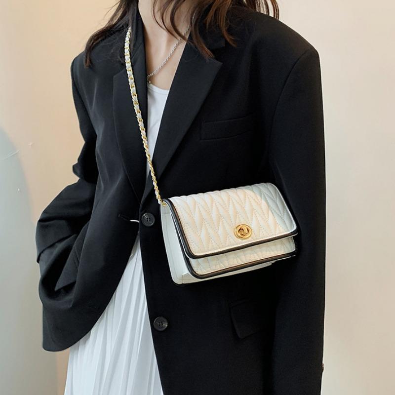 New Fashion Women's Shoulder Bag Simple Chain Texture Small Square Bag Light Luxury Party Crossbody Bag Purses and Handbags