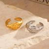 Simplicity Stainless Steel Hammer Texture Rings For Women Men Fashion Casual Sport Waterproof Opening Rings Jewelry Accessories