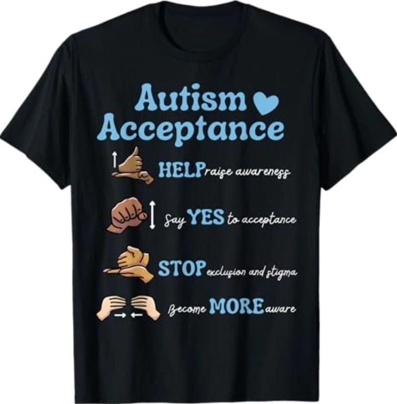 Autism Awareness Acceptance Hand Sign Language SPED Teacher T-Shirt S