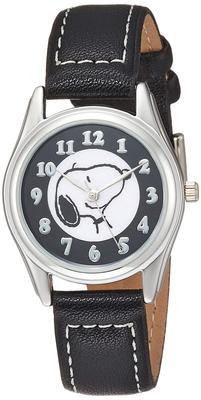 Snoopy WW18095SN Black Leather Women's Watch