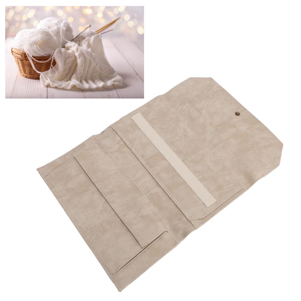 Knitting Needle Storage Bag PU 13in Knitting Needle Case for Home Travel Cafe
