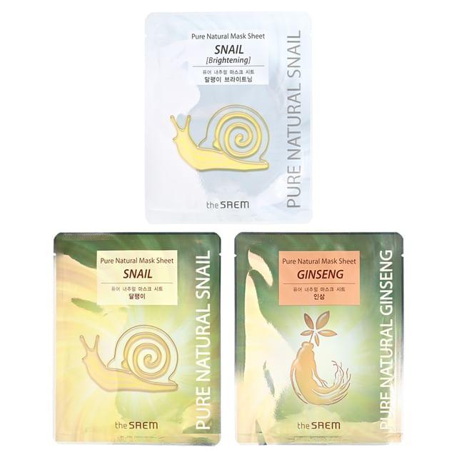 The Saem - Pure Natural Mask Sheet - 3 Types Snail