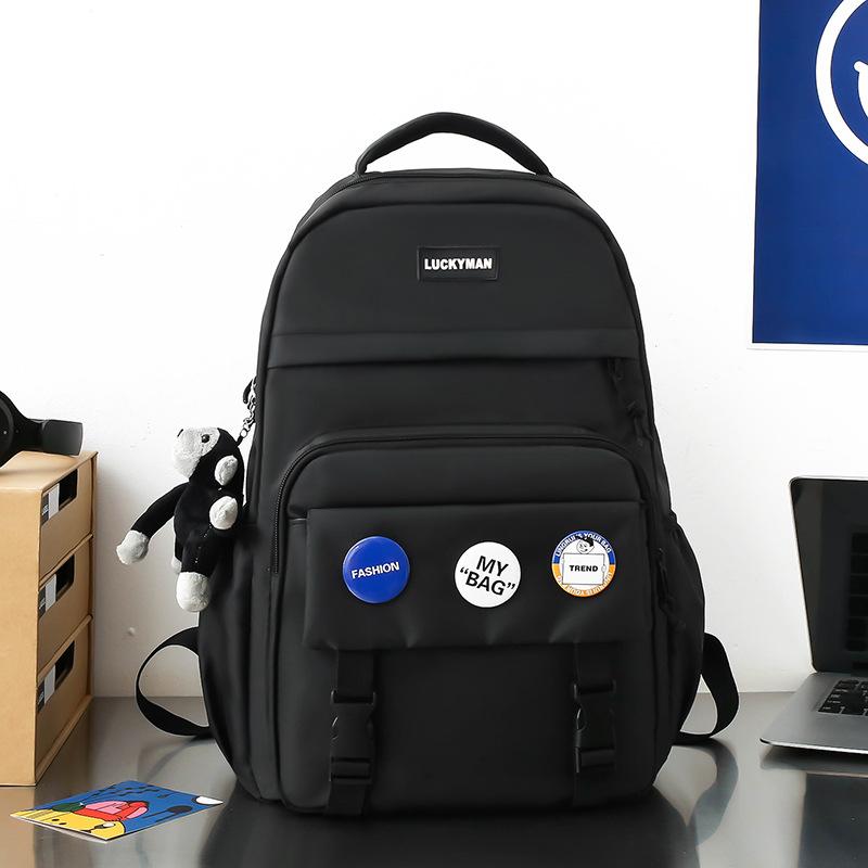 Schoolbag Backpack Male Korean ins Trendy Brand University High School Student Large Capacity Backpack Female Junior High School Student Class Bag