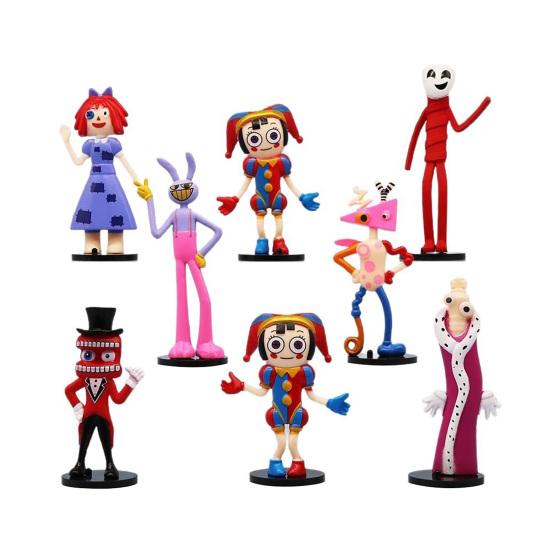 8Pcs Cartoon Circus Character Figure PVC Animation Inspired Model Collectible Desk Decoration for Home Office for Anime Size#A