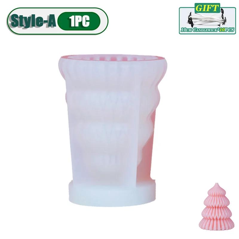 

1-20PCS Christmas Tree Silicone Candle Mold Diy Plaster Aromatherapy Candle Mold Handmade Soap Mold Christmas Decoration