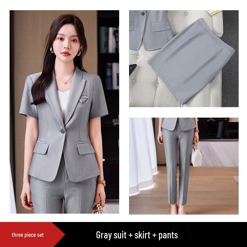 Elegant Women's Slim Fit Business Suit Set for Interviews and Work