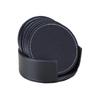 6Pcs Holiday Gift Heat-resistant Leather Coaster Business Luxury Tea/Coffee Cup Pad Non-slip with Base Insulation Mat Party