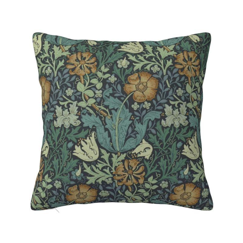 Custom Nordic William Morris Vintage Sofa Cushion Cover Soft Floral Textile Pattern Throw Pillow Case Home Decor
