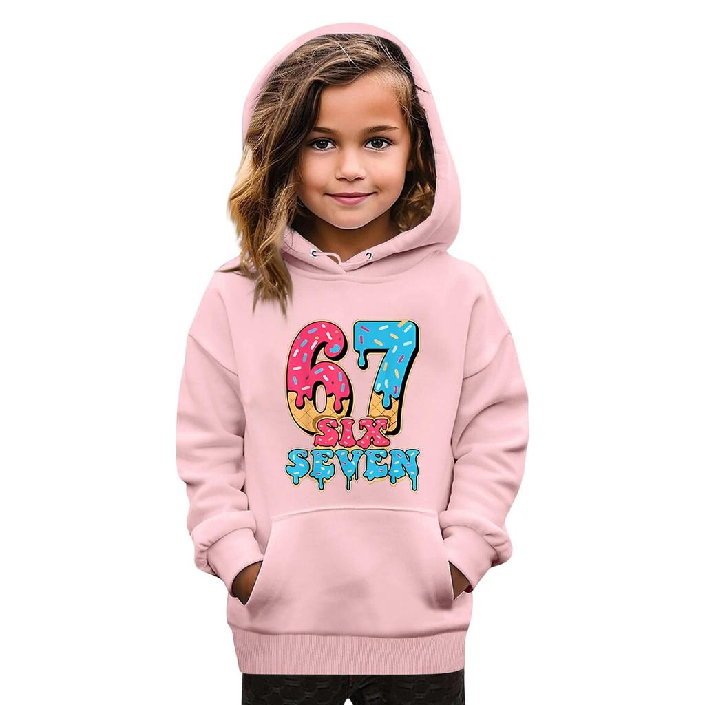 Moda Infantil Jersey Estampado Casual Manga Larga Cuello Redondo Sudadera con Capucha
