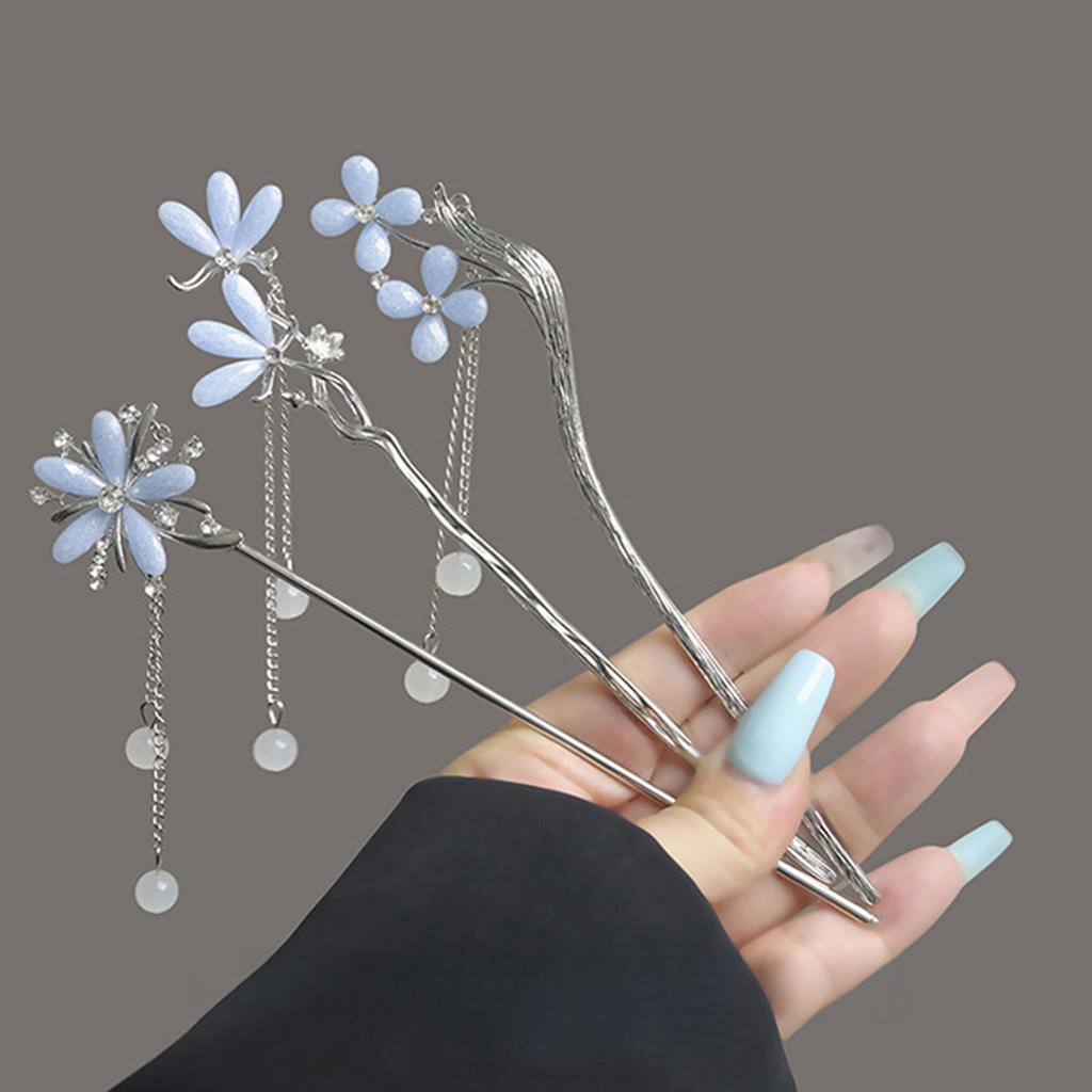 Women Hair Sticks with Flower New-Chinese Style Hair Stick for Festival Wedding Party Hair Decor