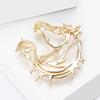 Simple Hollow Horse Brooch For Women Men Personality Alloy Smooth Animal Pin Brooch  Clothing Jewelry Accessories Gift