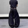 JYL Men's Bootcut Jeans  Embroidery Baggy Loose Trendy Scythe Denim Pants