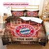 Custom Name FC Bayern München Pattern Bedding Quilt Set  Home Decoration  Gift (1 * duvet cover + 2 * pillowcase  without core)