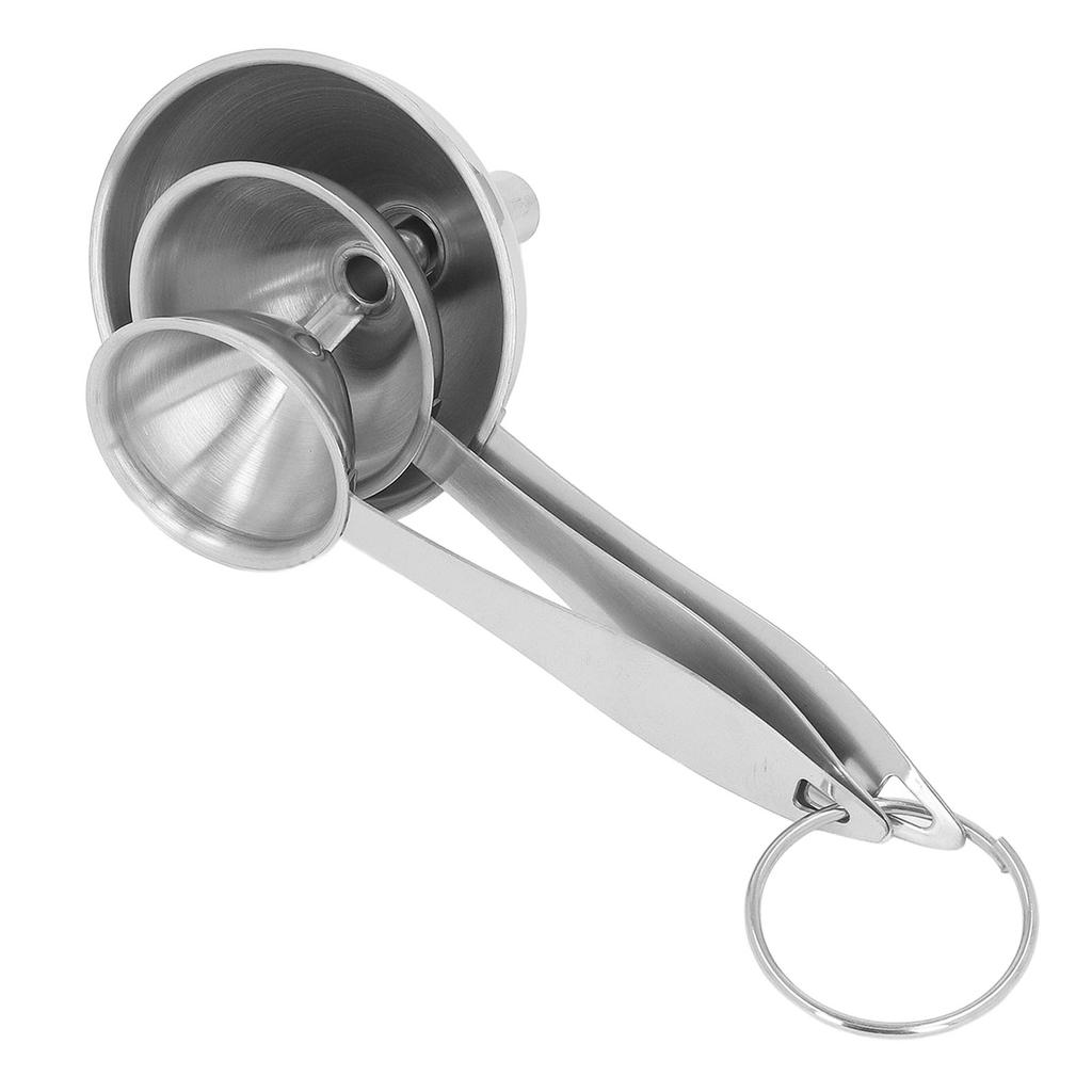 3PCS Small Funnels Stainless Steel Multifunctional Mini Filling Funnel Kit for Transferring Essential Oils Liquid Fluid