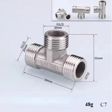 201/304 Stainless Steel 1/2", 3/4" BSP Threaded Plumbing Fittings (Reducing Elbow, Tee, Coupler, Butt Joint) - 1/2" BSP Male-Fem