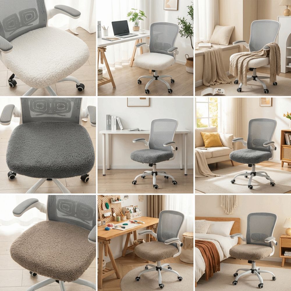 Stretch Computer Chair Seat Cozy Plush Elastic Chair Cover Office Chair Covers  Hotel