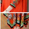Women's Plus Size Dress Vintage Print Dress Ethnic Style Spring Summer A-line Pleated Stretch Maxi Dress
