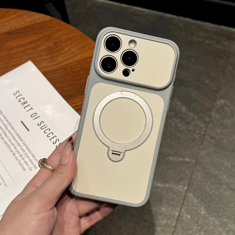 360 ° Rotating Magnetic Suction Bracket Is Suitable for Apple 16promax Mobile Phone Case Ip17 Advanced Skin-sensitive Contrasting Case