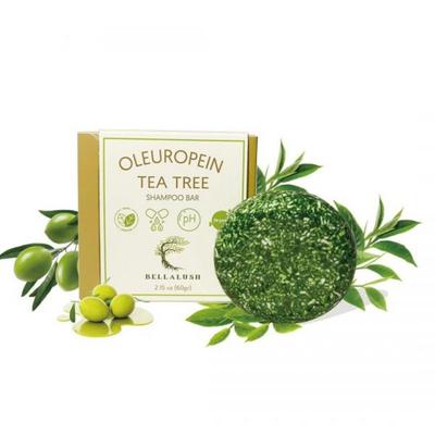 Oleopain Tea Tree Shampoo Bar | Přírodní antioxidační vlasová péče s výtažkem z olivových listů | Bezsulfátová hydratace proti lupům | 2,15 unce
