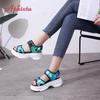 Aphixta 1.968 inch Platform Women Sandals 2025 New Ladies Hook & Loop Shoes Women's Wedges Shoes Summer Sandals