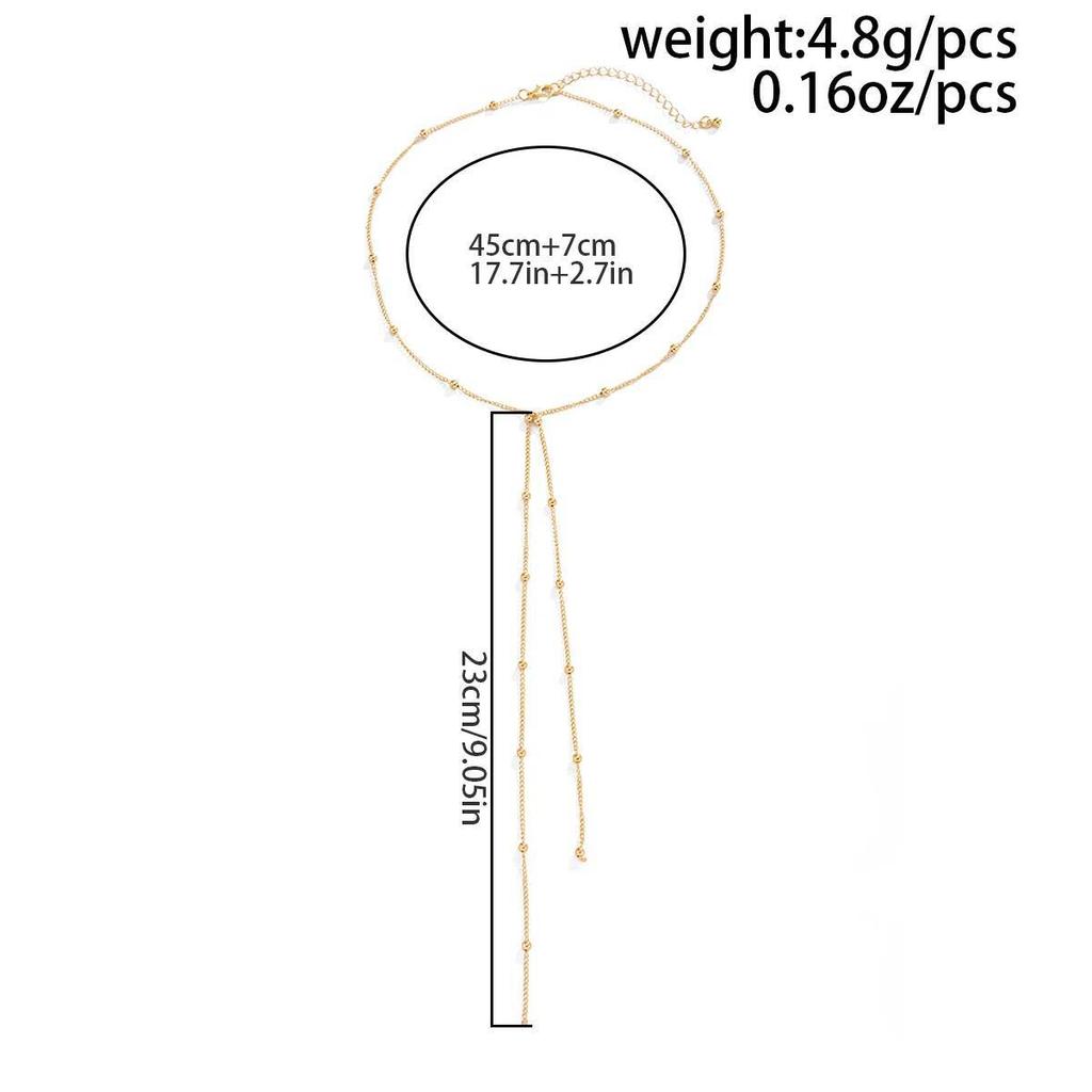 Salircon Minimalism Creative Metal Y Shape Pendant Necklace Vintage Unique Gold Color Tassel Long Chain Charm Jewelry Accessory