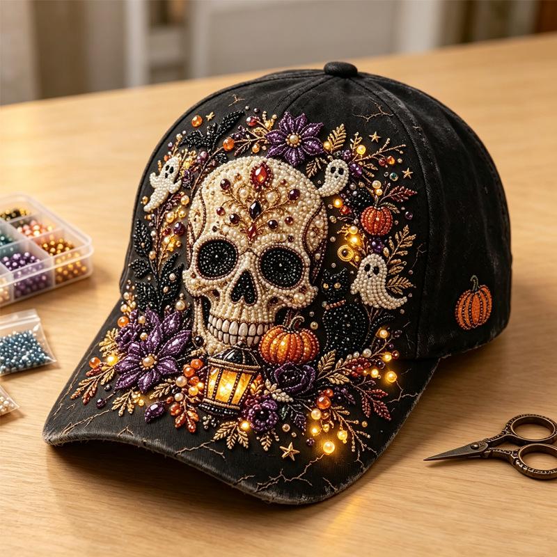 Halloween print baseball cap street accessory hat everyday casual sun hat