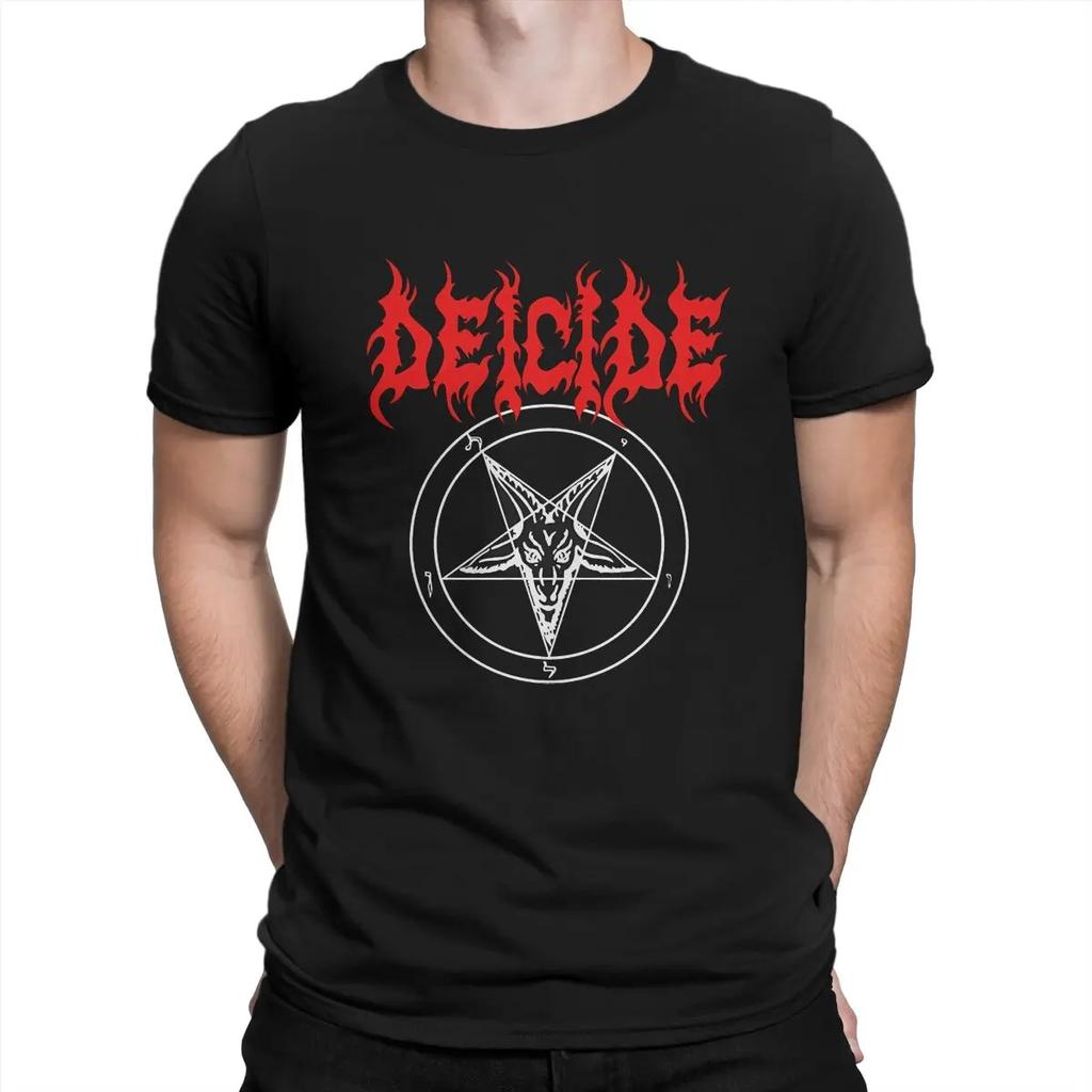 Pentagram Death Metal Men TShirt Deicide Crewneck Short Sleeve Fabric T Shirt Humor Top Quality Birthday Gifts