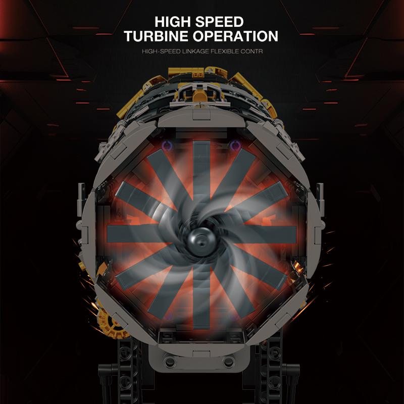 Non-Toxic 1812Pcs Turbofan Engine Building Blocks Vertical Takeoff Landing Fighter Engine Model Desktop Ornament Kids Toys Holiday Gifts