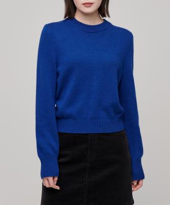 MUSINSA STANDARD WOMAN Women'S Angora Blend Crew Neck Knit [Blue]