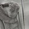 2025 Autumn/Winter Women's V-neck Slim-fit Fur Collar Top - Korean Style Long-sleeve Versatile Base Layer